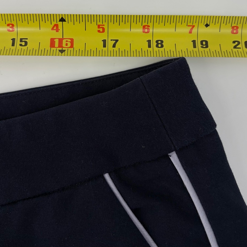 Ryan Wythe Pants Navy Blue White Piping Cropped Trousers Plus Size 16W Office - Picture 6 of 7